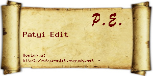 Patyi Edit névjegykártya