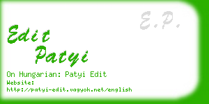edit patyi business card